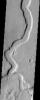 The sinuous channel in this NASA Mars Odyssey image begins at the edge of Cerulli Crater in northern Arabia and snakes its way across 1,000 km (621 miles) of cratered highlands before reaching Deuteronilus Mensae at the boundary of the northern lowlands.