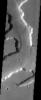This image from NASA's Mars Odyssey spacecraft shows grooves within channels of Kasei Valles that can be interpreted as evidence for fluvial activity.