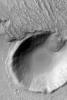 NASA's Mars Global Surveyor shows the margin of a large lava flow south of the Tharsis region of Mars.