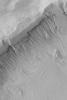 NASA's Mars Global Surveyor shows gullies in the wall of an impact crater in Terra Sirenum on Mars.