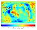 Gravity is the force that is responsible for the weight of an object and is determined by how the material that makes up the Earth is distributed throughout the Earth. Data is from NASA's Grace satellite.