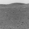 NASA's Mars Exploration Rover Spirit took this grey-scale panoramic camera image on sol 100, April 14, 2004. It captures Spirit's the highlands informally named 'Columbia Hills.'