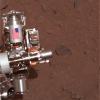 The piece of metal with the American flag on it in this image of a NASA rover on Mars is made of aluminum recovered from the site of the World Trade Center towers in the weeks after their destruction.
