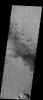 This image from NASA's 2001 Mars Odyssey released on Jan 5, 2004 shows Gusev Crater, the site of Mars Exploration Rover Spirit's landing. 