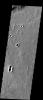 This image from NASA's 2001 Mars Odyssey released on Jan 7, 2004 shows some of the far-western areas of Gusev Crater.