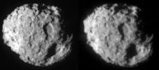 This image shows a stereo pair of the comet Wild 2, which NASA's Stardust spacecraft flew by on Jan. 2, 2004. 