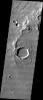 This image from NASA's 2001 Mars Odyssey released on April 28, 2004 shows an area with many craters of different sizes and types on the martian surface.