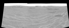 This cylindrical projection was taken by NASA's Mars Exploration Rover Opportunity on April 28, 2004. On that sol, Opportunity sat on the rippled dunes a ways from the rim of 'Endurance Crater.'
