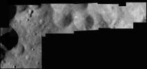 Shown here is a mosaic of seven of the sharpest, highest resolution images taken of Phoebe during NASA's Cassini spacecraft close flyby of the tiny moon.