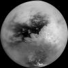 A mosaic of nine processed images recently acquired during NASA's Cassini spacecraft first very close flyby of Saturn's moon Titan on Oct. 26, 2004, constitutes the most detailed full-disc view of the mysterious moon.
