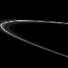 Zigzagging kinks and knots dance around Saturn in this frame from a movie of the F ring from NASA's Cassini spacecraft.