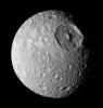 During its approach to Mimas on Aug. 2, 2005, NASA's Cassini spacecraft's narrow-angle camera obtained multi-spectral views of the moon from a range of 228,000 kilometers (142,500 miles).