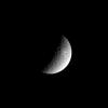 This image captured by NASA's Cassini spacecraft shows Saturn's second-largest moon, Rhea.