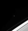 One of Saturn's strange co-orbital moons, Epimetheus, was captured by NASA's Cassini spacecraft in this view.
