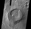 This image released on August 23, 2004 from NASA's 2001 Mars Odyssey shows Apollinaris Patera, the remains of a caldera located on the top of an old volcano near Gusev Crater on Mars. Patera is an irregular crater, or a complex one with scalloped edges.