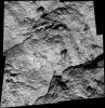 NASA's Mars Exploration Rover Opportunity shows a close-up look at the surface of a rock called 'Wopmay,' inside 'Endurance Crater,' highlighting crevices and spherical concretions on Mars.