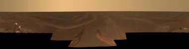 This panoramic image, dubbed 'Rub al Khali,' was acquired by NASA's Mars Exploration Rover Opportunity on the plains of Meridiani during the period from the May 6 to May 14, 2005. Opportunity was at a place known informally as 'Purgatory Dune.'