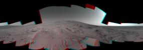 On Feb. 26, 2005, NASA's Mars Exploration Rover Spirit had drive 2 meters (7 feet) on this sol to get in position on 'Cumberland Ridge' for looking into 'Tennessee Valley' to the east. 3D glasses are necessary to view this image.