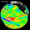 Recent sea-level height data from NASA's U.S./France Jason altimetric satellite during a 10-day cycle ending February 22, 2005, showed that the central equatorial Pacific continues to exhibit an area of higher-than-normal sea surface heights.