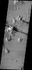 This image taken by NASA's Mars Odyssey shows chaos on Cerberus Fossae on Mars. Chaos is typically interpreted to be a collapse terrain; it is the blocky landscape after the transport and removal of subsurface support.