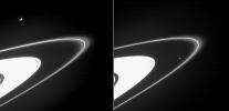 These views from NASA's Cassini spacecraft, taken two hours apart, demonstrate the dramatic variability in the structure of Saturn's intriguing F ring.