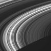 This image from NASA's Cassini spacecraft shows the unlit face of Saturn's rings, visible via scattered and transmitted light.