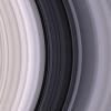 The dark Cassini Division, within Saturn's rings, contains a great deal of structure, as seen in this color image from NASA's Cassini spacecraft, taken on May 18, 2005.