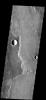 These rough surfaced lava flows originated at Arsia Mons on Mars as seen by NASA's 2001 Mars Odyssey spacecraft.