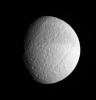 Tethys has a crater-saturated surface, where older, larger basins have been completely overprinted by newer, smaller impacts. This view was captured in visible light with NASA's Cassini spacecraft's narrow-angle camera.