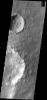 This landslide occurs in an unnamed crater on Mars as seen by NASA's 2001 Mars Odyssey spacecraft.