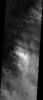 This image shows the edge of a storm on Mars as seen by NASA's 2001 Mars Odyssey spacecraft.