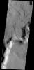 This image shows a portion of Auqakuh Vallis on Mars as seen by NASA's 2001 Mars Odyssey spacecraft.