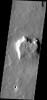 This image from NASA's 2001 Mars Odyssey spacecraft is THEMIS ART IMAGE #65 This martian mesa reminds us of a heart.