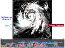 At approximately 0553 UTC (1:53 am EDT), on 2 Aug 2006, NASA's CloudSat satellite flew over the eye of Typhoon Prapiroon as it approached southern China.