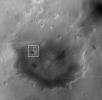NASA's Mars Global Surveyor shows landslide deposits formed when material slumped off the Mutch crater wall. 