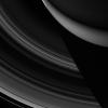 Saturn's entire main ring system spreads out below NASA's Cassini spacecraft in this night side view, which shows the rings disappearing into the planet's shadow.