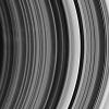 This ringscape shows the outermost part of the rings' spoke-forming region, the other edge of the B ring, and the regular bands of material within the Cassini Division. This image is from NASA's Cassini spacecraft.