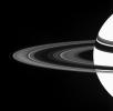 Saturn's A ring displays a marked asymmetry in brightness between the region nearer to NASA's Cassini spacecraft and the region farther from it. The A ring is the broad, bright section of the rings outside of the dark B ring.