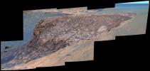 On Oct. 16, 2006, NASA's Mars Exploration Rover Opportunity examined a section of the scalloped rim called Cape St. Mary in Victoria Crater on Mars.