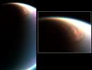 NASA's Cassini's visual and infrared mapping spectrometer has imaged a huge cloud system covering the north pole of Titan.
