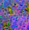 This is a color map of the composition of a portion of Saturn's moon Hyperion's surface about 75 kilometers on a side. Map was made with data from the Visual and Infrared Mapping Spectrometer aboard NASA's Cassini spacecraft during its flyby of Hyperion.