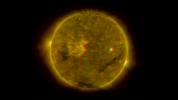 NASA's Solar TErrestrial RElations Observatory (STEREO) satellites have provided the first three-dimensional images of the Sun. The structure of the corona shows well in this image. 3D glasses are necessary to view this image.