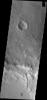 This image from NASA's Mars Odyssey spacecraft shows a landslide located on the inner rim of Montevallo Crater.