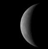 As NASA's MESSENGER neared Mercury on January 14, 2008, the spacecraft's Wide Angle Camera on the Mercury Dual Imaging System (MDIS) took this image of the planet's full crescent.