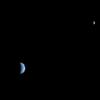 This is an image of Earth and the moon, acquired on October 3, 2007 by NASA's Mars Reconnaissance Orbiter from 88 million miles away.