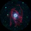 The outlying regions around the Southern Pinwheel galaxy, or M83, are highlighted in this composite image from NASA's Galaxy Evolution Explorer and the National Science Foundation's Very Large Array in New Mexico.
