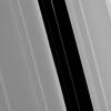 The Encke Gap in Saturn's A ring is maintained by the presence of the moon Pan, which shares the gap with several diffuse ringlets in this image captured by NASA's Cassini spacecraft on May 10, 2008.
