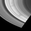 NASA's Cassini spacecraft spots a couple of large, wedge-shaped spokes in Saturn's B ring in this image from July 8, 2008.
