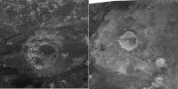 This side-by-side view shows a newly discovered impact crater compared with a previously discovered crater. The new crater was just discovered by NASA's Cassini spacecraft's radar instrument during its most recent Titan flyby on May 12, 2008.