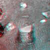 This anaglyph image, acquired by NASA's Phoenix Lander's Surface Stereo Imager on June 1, 2008, shows a stereoscopic 3D view of the so-called 'Knave of Hearts' first-dig test area to the north of the lander. 3D glasses are necessary to view this image.